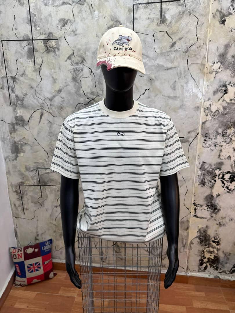 Stripe round neck T shirt