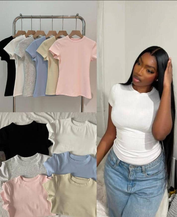 Basic short sleeve female top